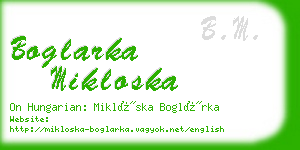 boglarka mikloska business card